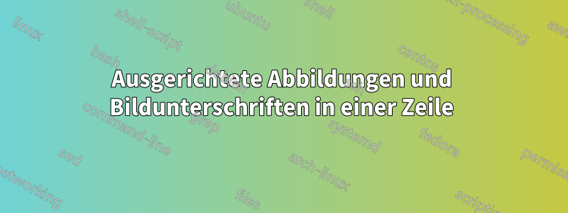 Ausgerichtete Abbildungen und Bildunterschriften in einer Zeile