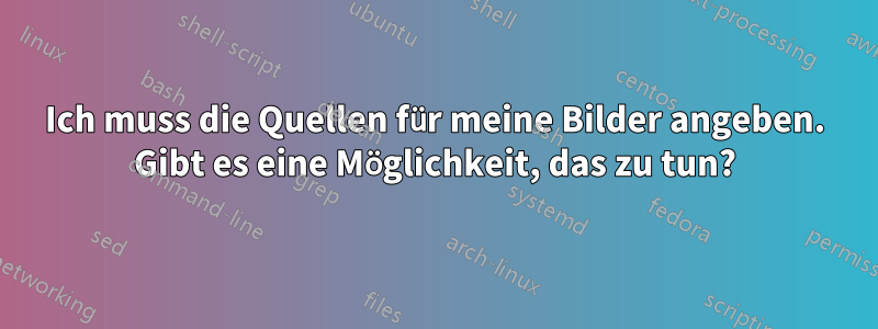 Ich muss die Quellen für meine Bilder angeben. Gibt es eine Möglichkeit, das zu tun?