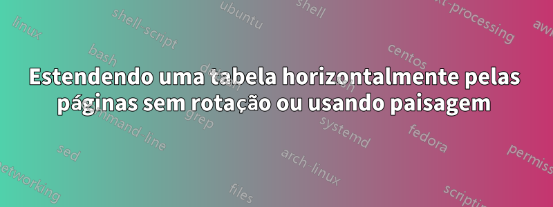 Estendendo uma tabela horizontalmente pelas páginas sem rotação ou usando paisagem