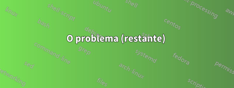 O problema (restante)