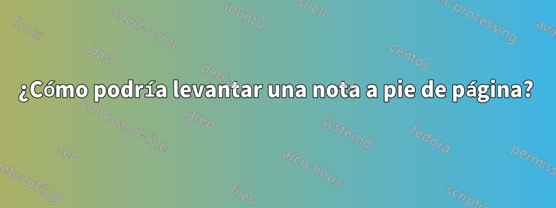 ¿Cómo podría levantar una nota a pie de página?