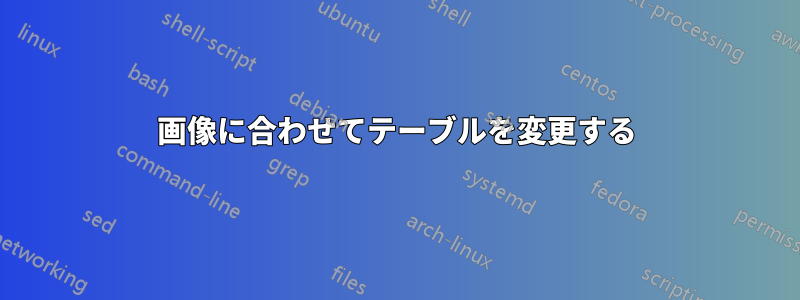 画像に合わせてテーブルを変更する