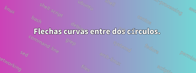 Flechas curvas entre dos círculos.