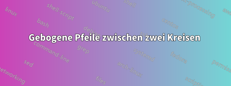 Gebogene Pfeile zwischen zwei Kreisen