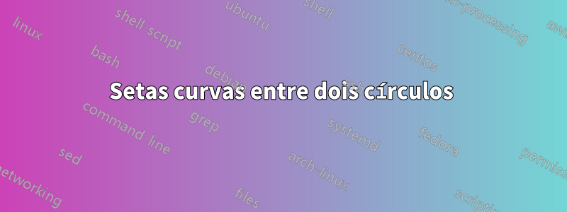 Setas curvas entre dois círculos