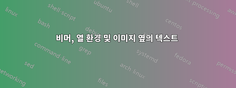 비머, 열 환경 및 이미지 옆의 텍스트