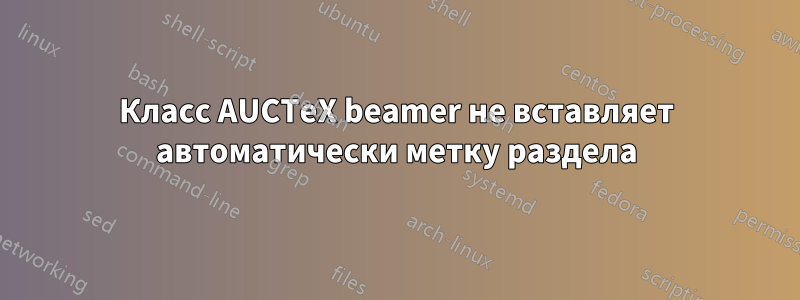 Класс AUCTeX beamer не вставляет автоматически метку раздела
