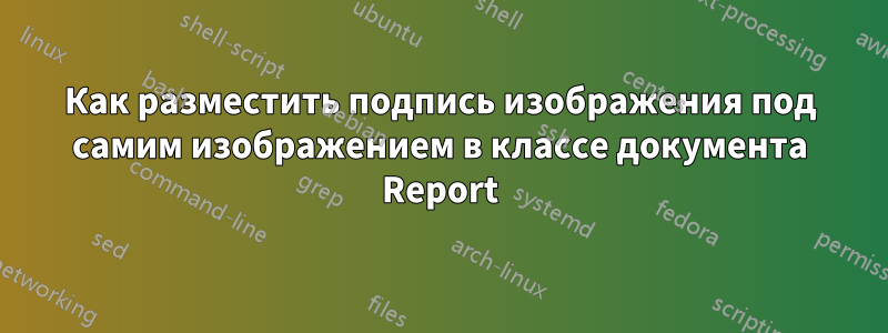 Как разместить подпись изображения под самим изображением в классе документа Report