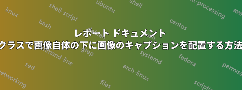 レポート ドキュメント クラスで画像自体の下に画像のキャプションを配置する方法