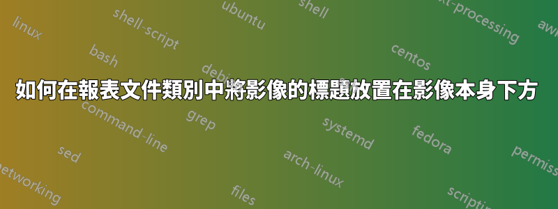 如何在報表文件類別中將影像的標題放置在影像本身下方