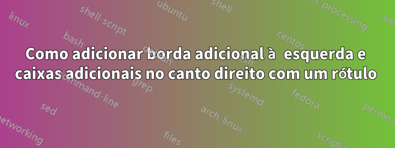 Como adicionar borda adicional à esquerda e caixas adicionais no canto direito com um rótulo