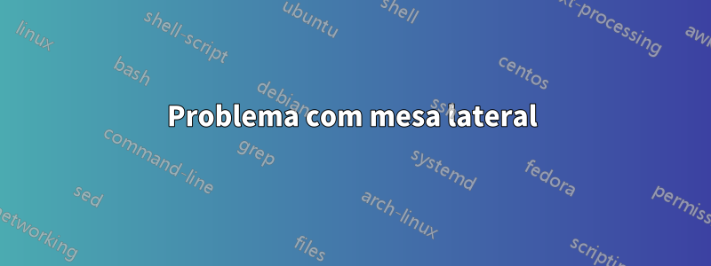 Problema com mesa lateral