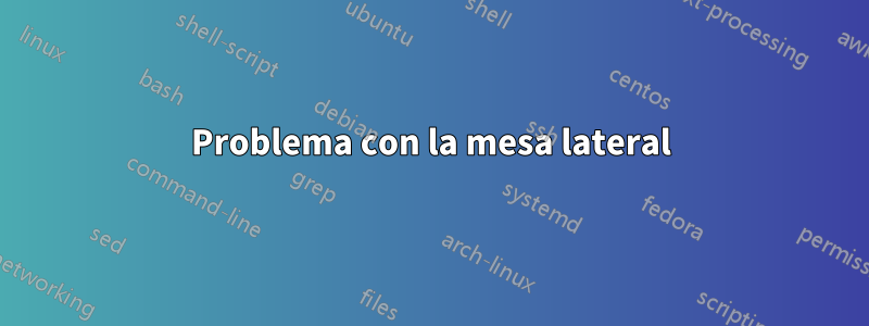 Problema con la mesa lateral