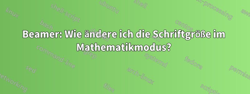 Beamer: Wie ändere ich die Schriftgröße im Mathematikmodus?