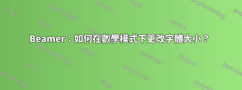 Beamer：如何在數學模式下更改字體大小？