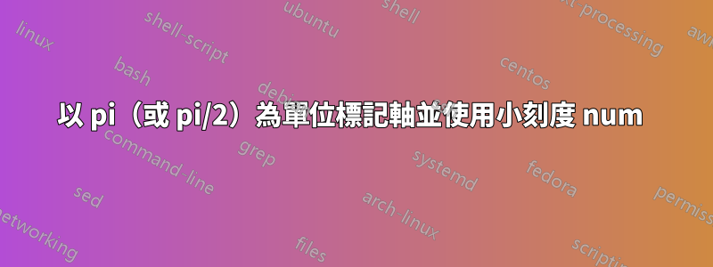 以 pi（或 pi/2）為單位標記軸並使用小刻度 num 