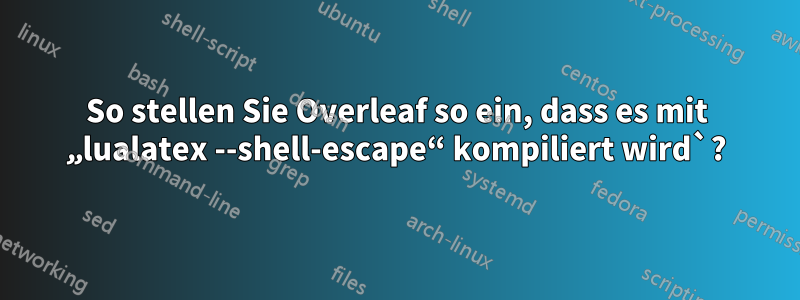 So stellen Sie Overleaf so ein, dass es mit „lualatex --shell-escape“ kompiliert wird`?