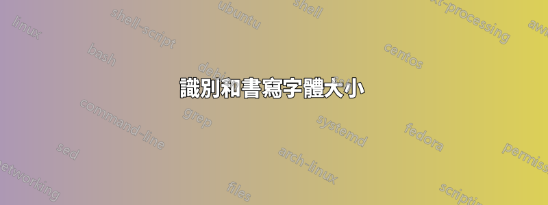 識別和書寫字體大小
