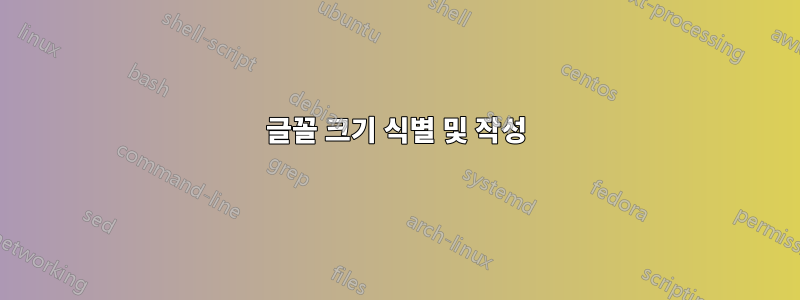 글꼴 크기 식별 및 작성