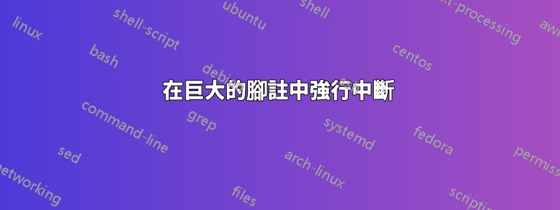 在巨大的腳註中強行中斷