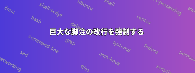 巨大な脚注の改行を強制する