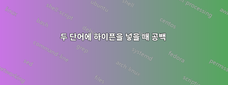 두 단어에 하이픈을 넣을 때 공백