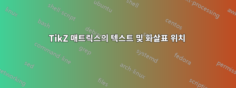 TikZ 매트릭스의 텍스트 및 화살표 위치