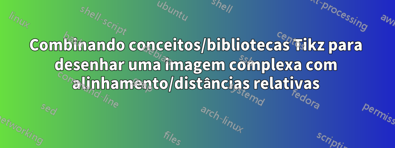 Combinando conceitos/bibliotecas Tikz para desenhar uma imagem complexa com alinhamento/distâncias relativas
