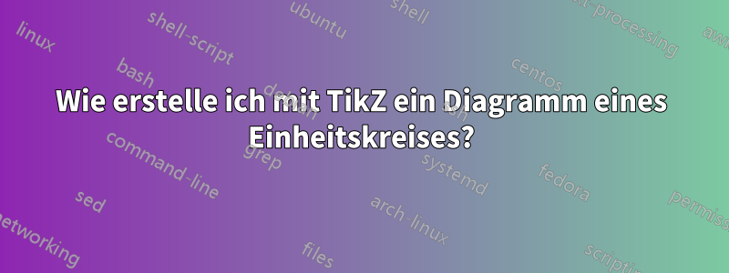 Wie erstelle ich mit TikZ ein Diagramm eines Einheitskreises?