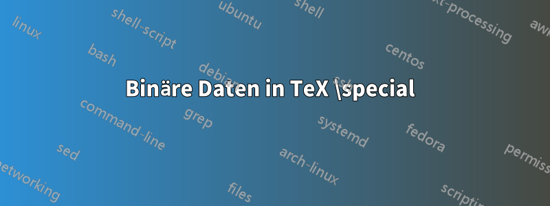 Binäre Daten in TeX \special 