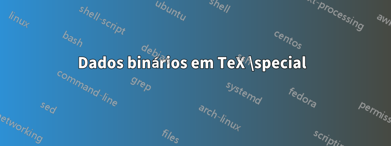 Dados binários em TeX \special 