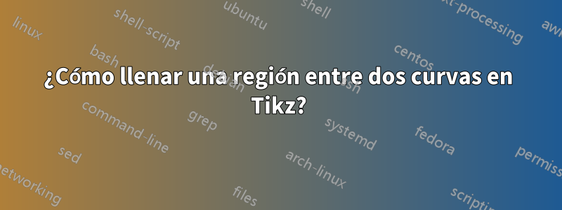 ¿Cómo llenar una región entre dos curvas en Tikz?