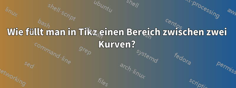 Wie füllt man in Tikz einen Bereich zwischen zwei Kurven?