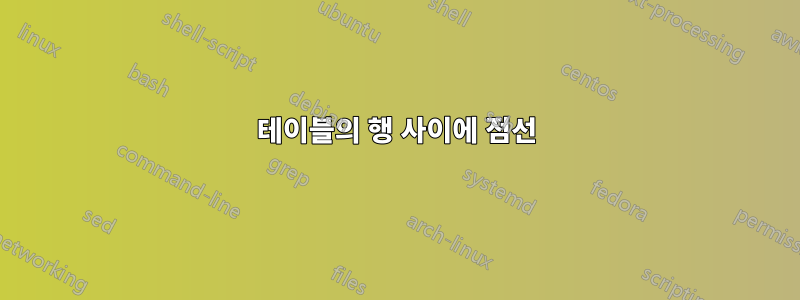 테이블의 행 사이에 점선