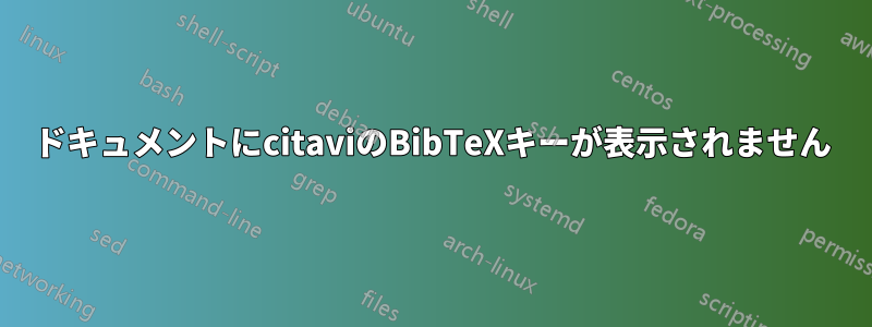 ドキュメントにcitaviのBibTeXキーが表示されません