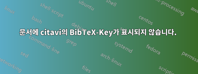 문서에 citavi의 BibTeX-Key가 표시되지 않습니다.