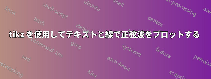 tikz を使用してテキストと線で正弦波をプロットする