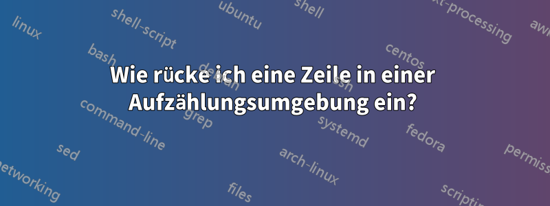 Wie rücke ich eine Zeile in einer Aufzählungsumgebung ein?