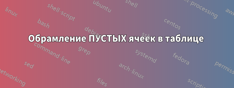 Обрамление ПУСТЫХ ячеек в таблице