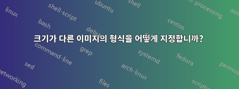 크기가 다른 이미지의 형식을 어떻게 지정합니까?