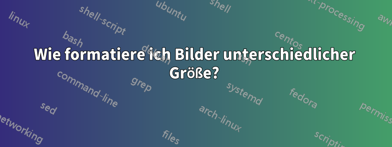 Wie formatiere ich Bilder unterschiedlicher Größe?