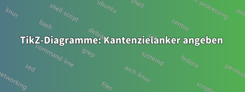 TikZ-Diagramme: Kantenzielanker angeben