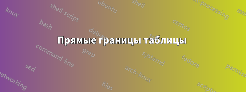 Прямые границы таблицы