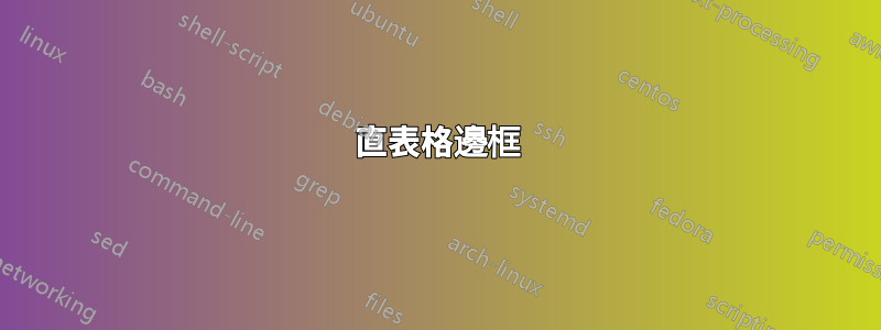 直表格邊框