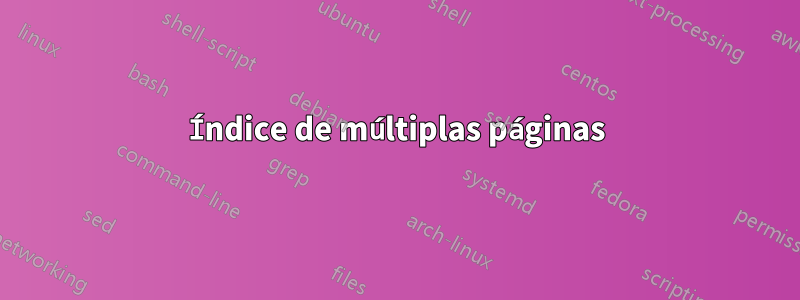 Índice de múltiplas páginas