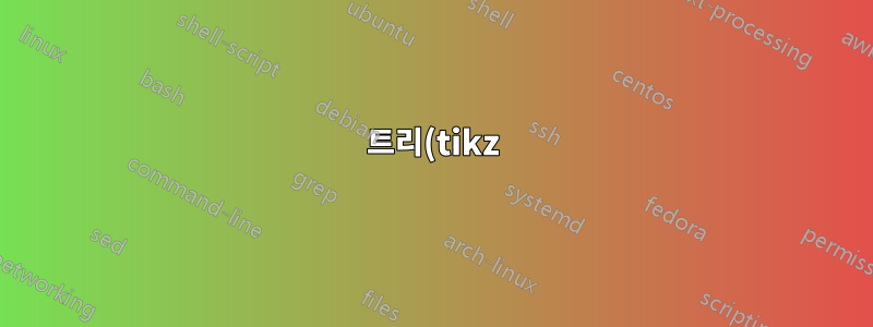 트리(tikz)에서 텍스트를 회전할 수 있습니까?