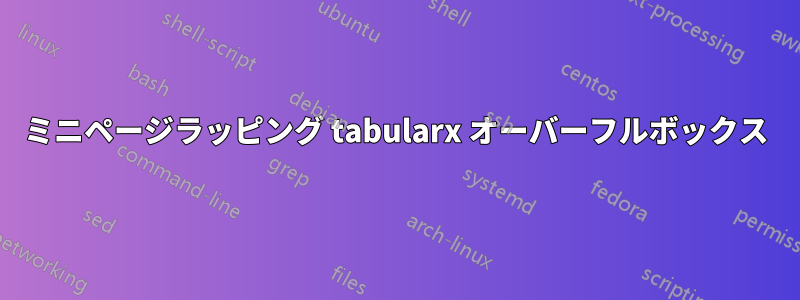 ミニページラッピング tabularx オーバーフルボックス