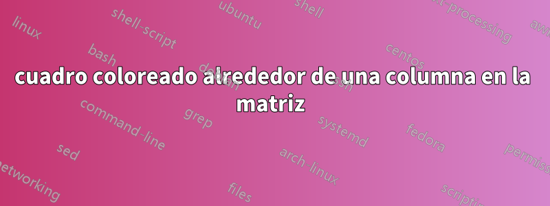 cuadro coloreado alrededor de una columna en la matriz 