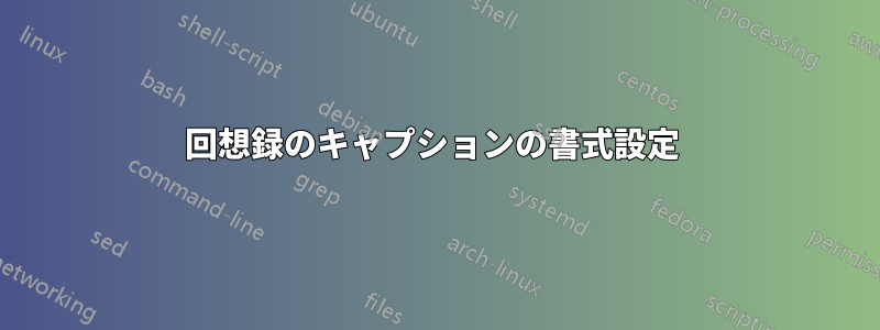 回想録のキャプションの書式設定 