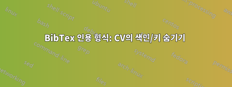 BibTex 인용 형식: CV의 색인/키 숨기기